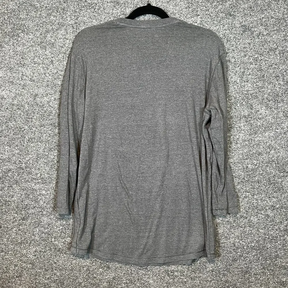 Under Armour Project Rock Shirt Mens Medium Gray‎ Henley Tshirt 3/4 Sleeve
